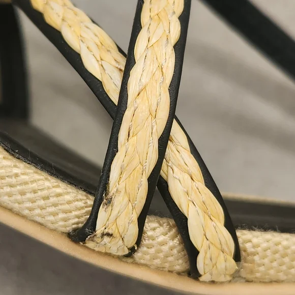 Dolce Vita Sandals 10 Tan Woven Dainty Strappy Bev Kitten Heel Square New $120 - Picture 6 of 16